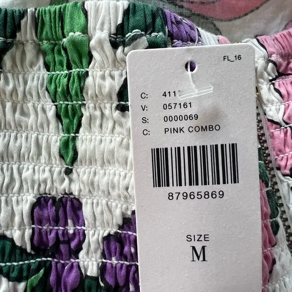 NWT Banjanan Anthropologie Women's Strapless Top Floral Spring Medium Sweetheart - Picture 4 of 10